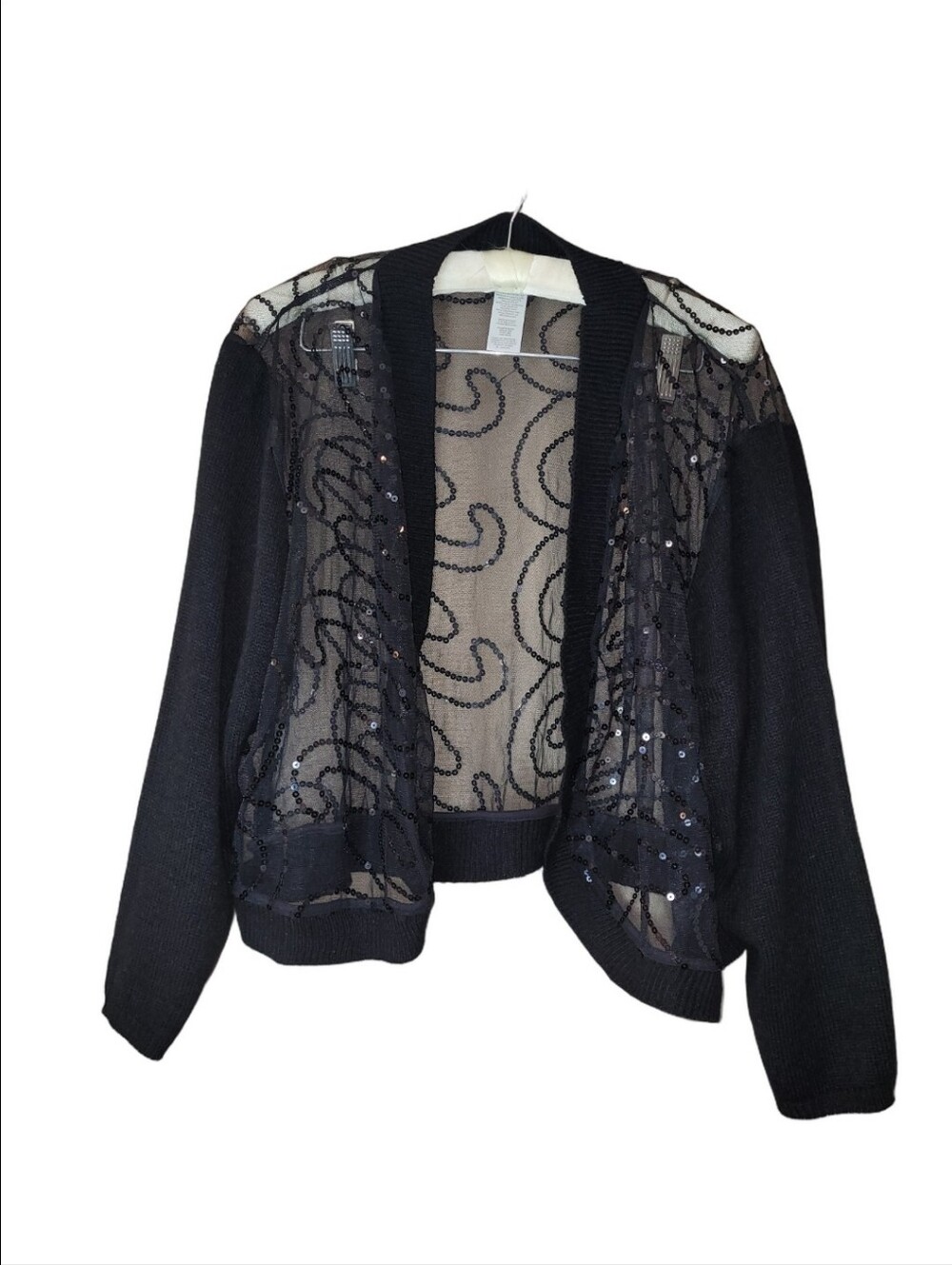Whimsigoth Goth Sheer Sequin Shrug Coverup Sweater 1X 2X